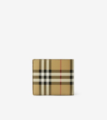 Burberry Checked Zipped Wallet in Brown for Men