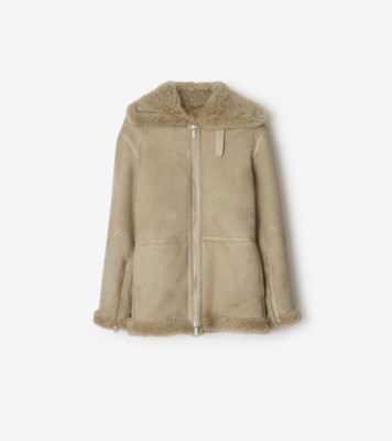 Shearling Aviator Jacket in Field - Women | Burberry® Official