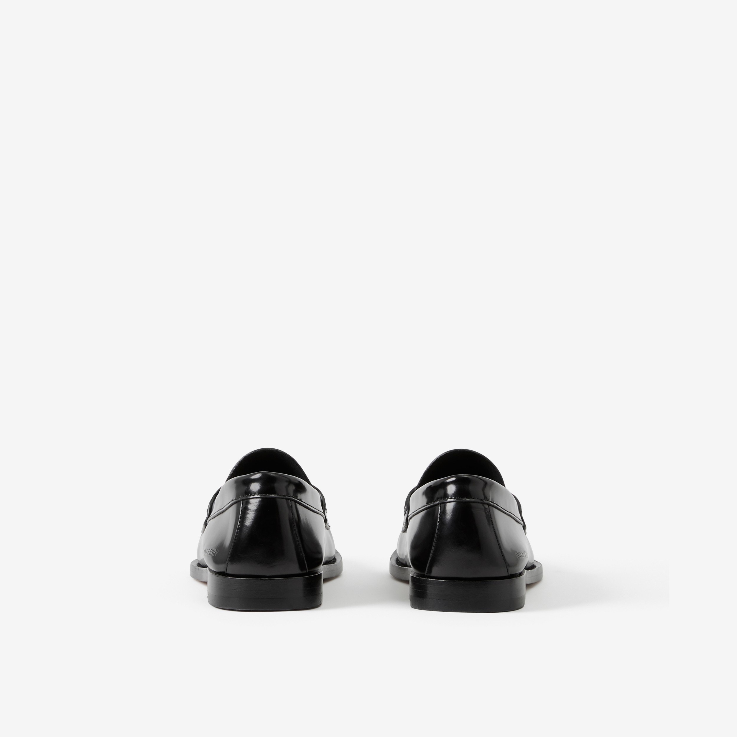 Coin Detail Leather Penny Loafers in Black - Women | Burberry® Official - 3