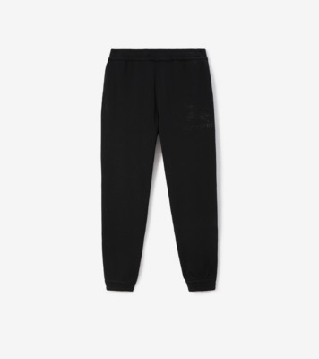 Burberry Check Panel Cotton Jogging Pants Black Men's - FW22 - US