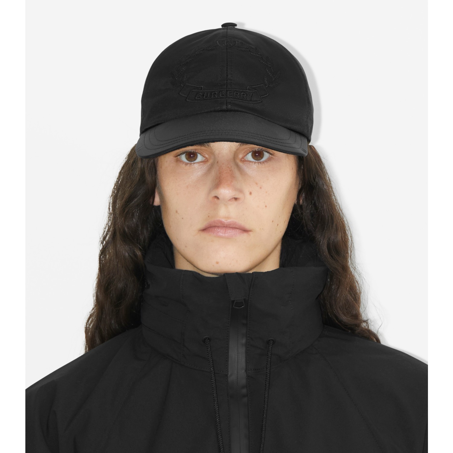 Casquette de baseball en nylon avec écusson feuille de chêne (Noir