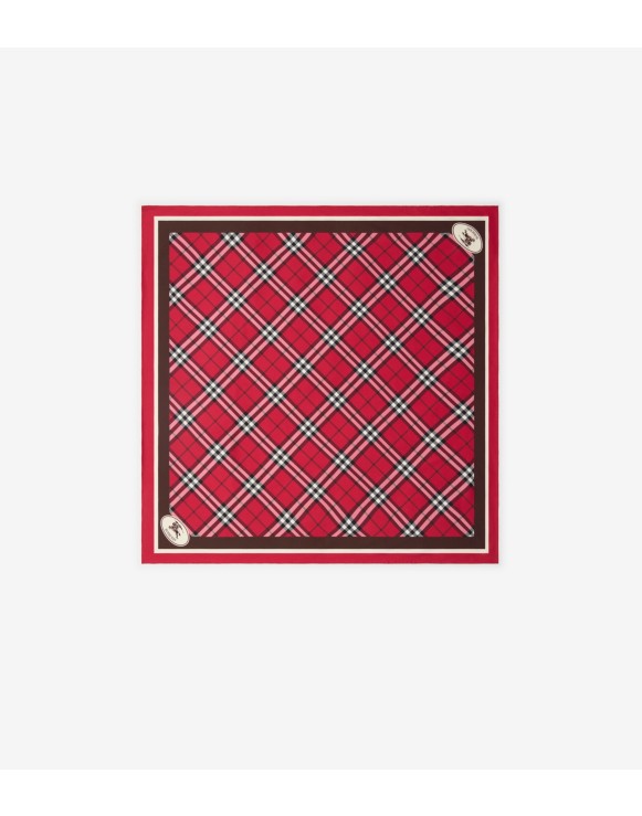 Check Silk Scarf
