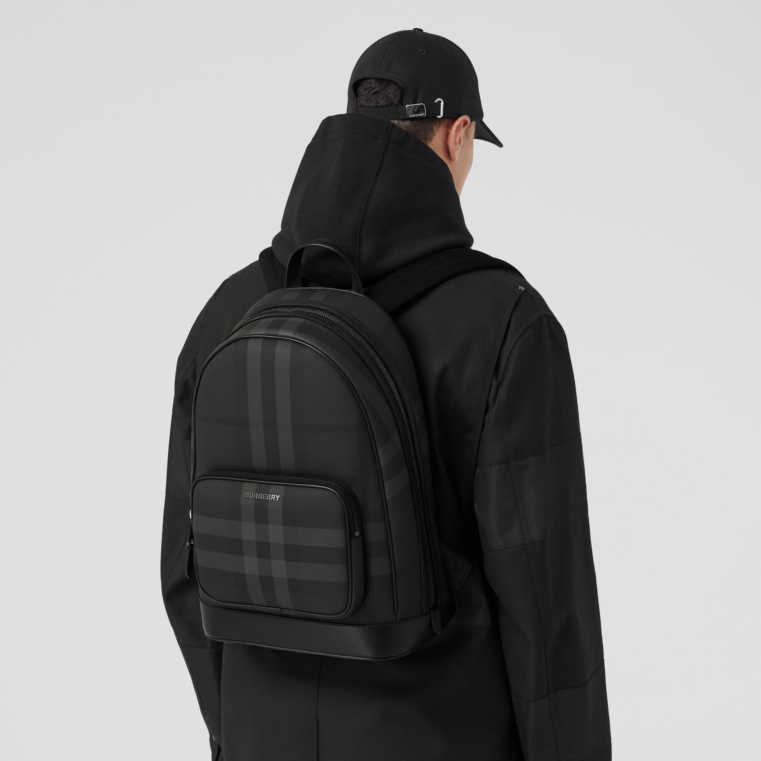 Charcoal Check Rocco Backpack - Men | Burberry® Official - 3