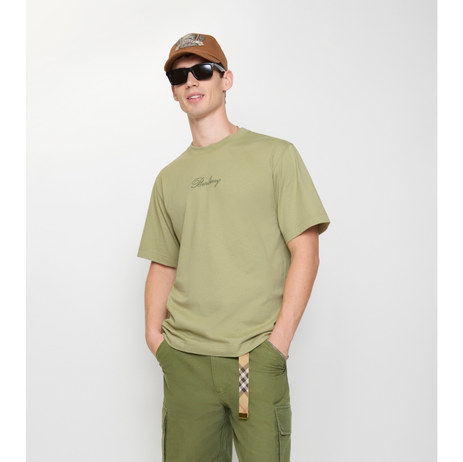 Check Cursive Logo Cotton T-shirt