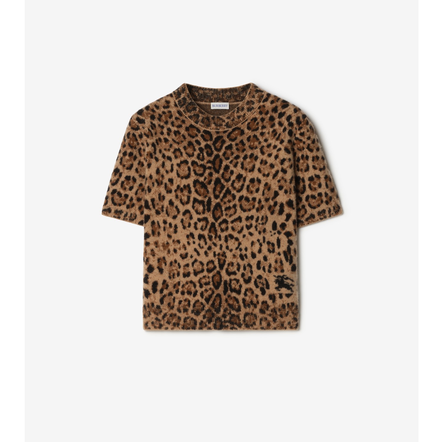 Leopard Jacquard Wool Cashmere T-shirt