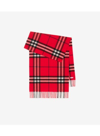 Wide Check Cashmere Scarf in Stone | Burberry® Official