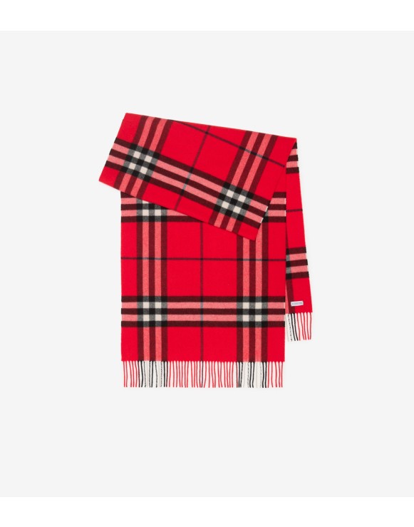 Wide Check Cashmere Scarf