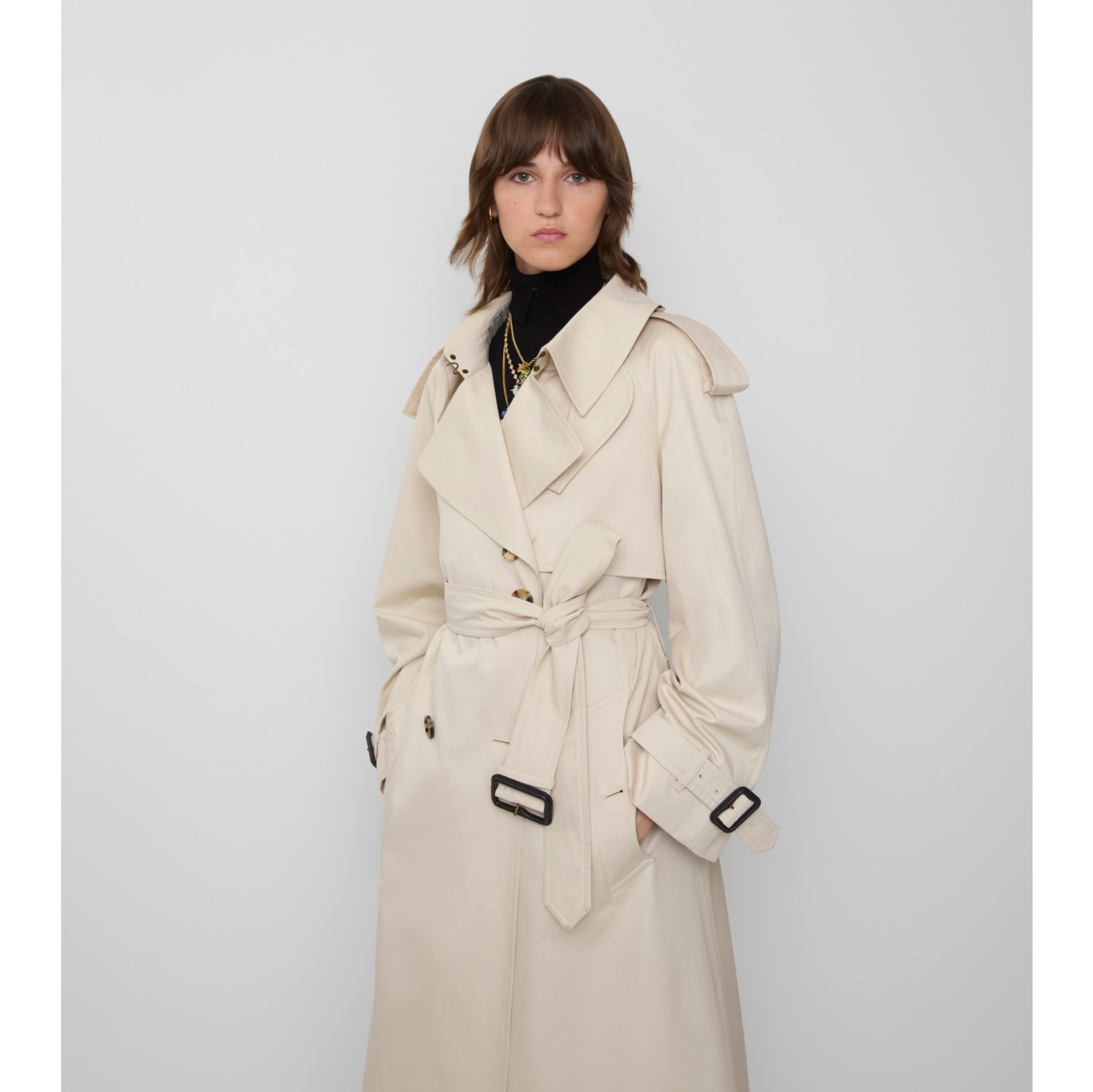 Langer Trenchcoat „Fitzrovia“ aus Gabardine