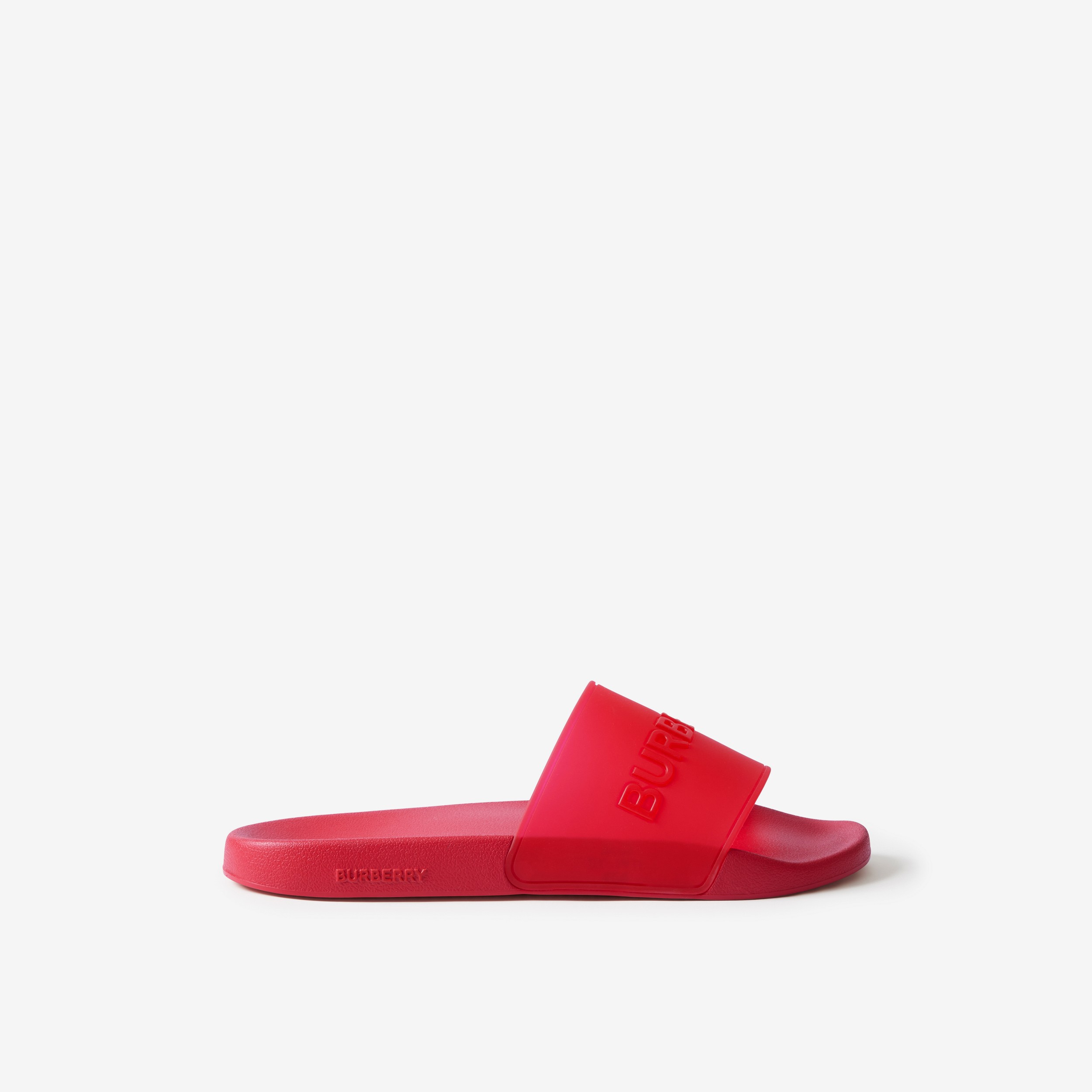 徽标装饰拖鞋 (亮红色) - 男士 | Burberry® 博柏利官网 - 1