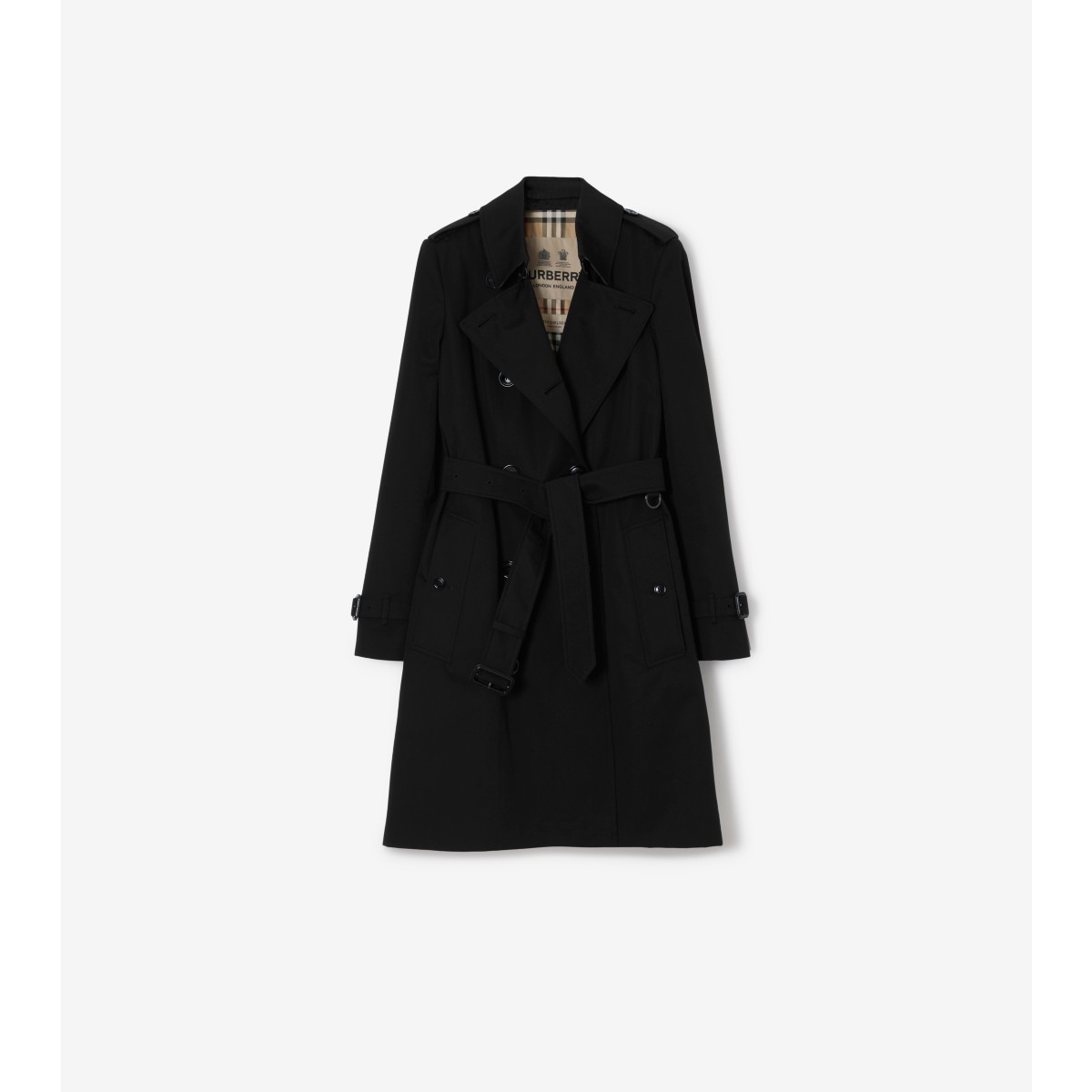 Burberry Midlength Chelsea Heritage Trench Coat In Black