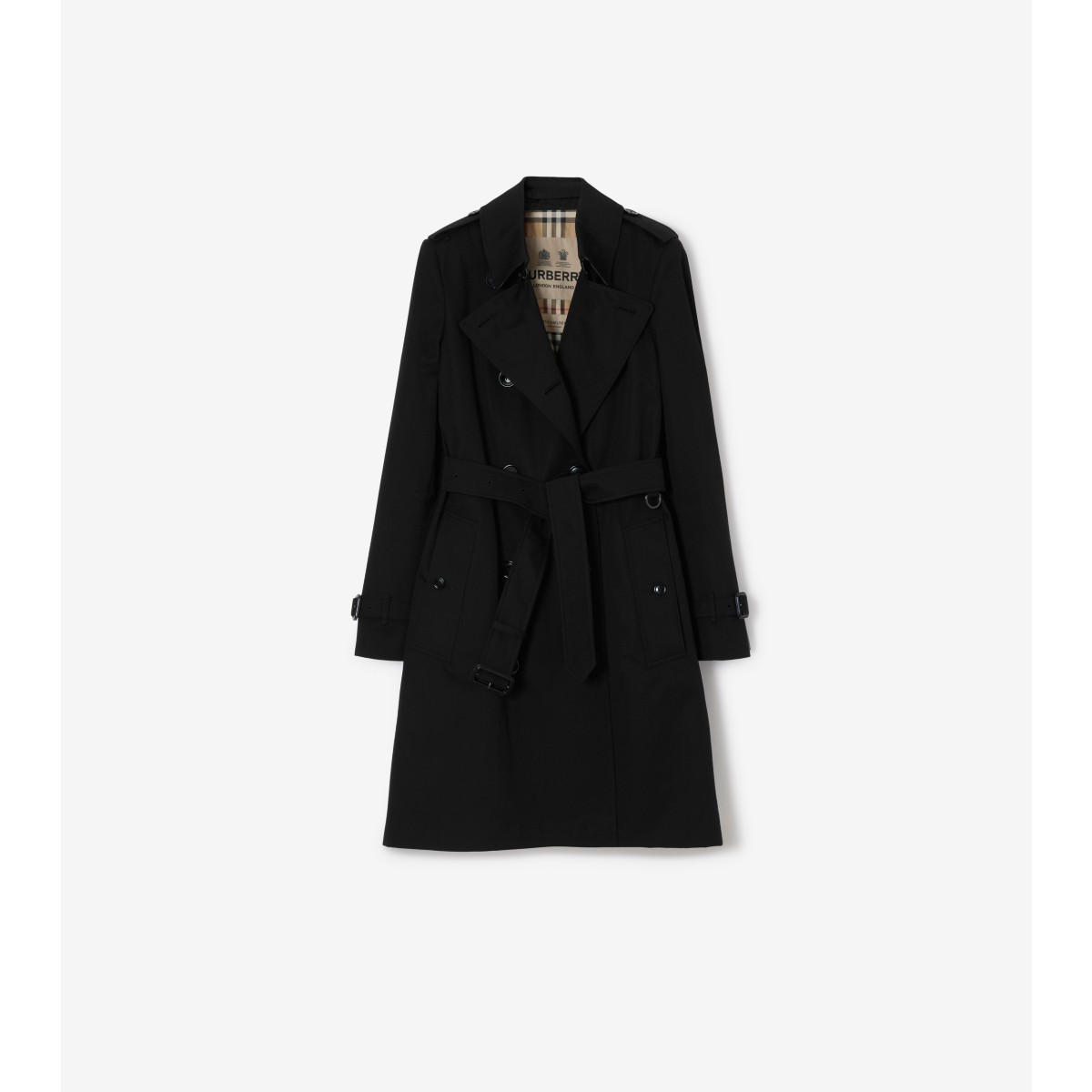 Burberry Mid-length Chelsea Heritage Trench Coat In Black