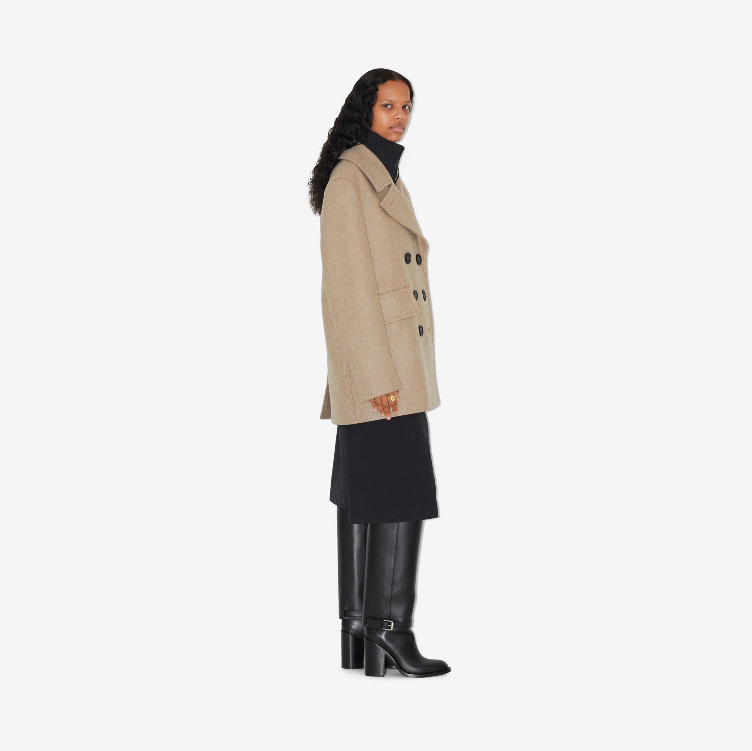 Pea coat in lana (Beige Mélange) - Donna | Sito ufficiale Burberry®