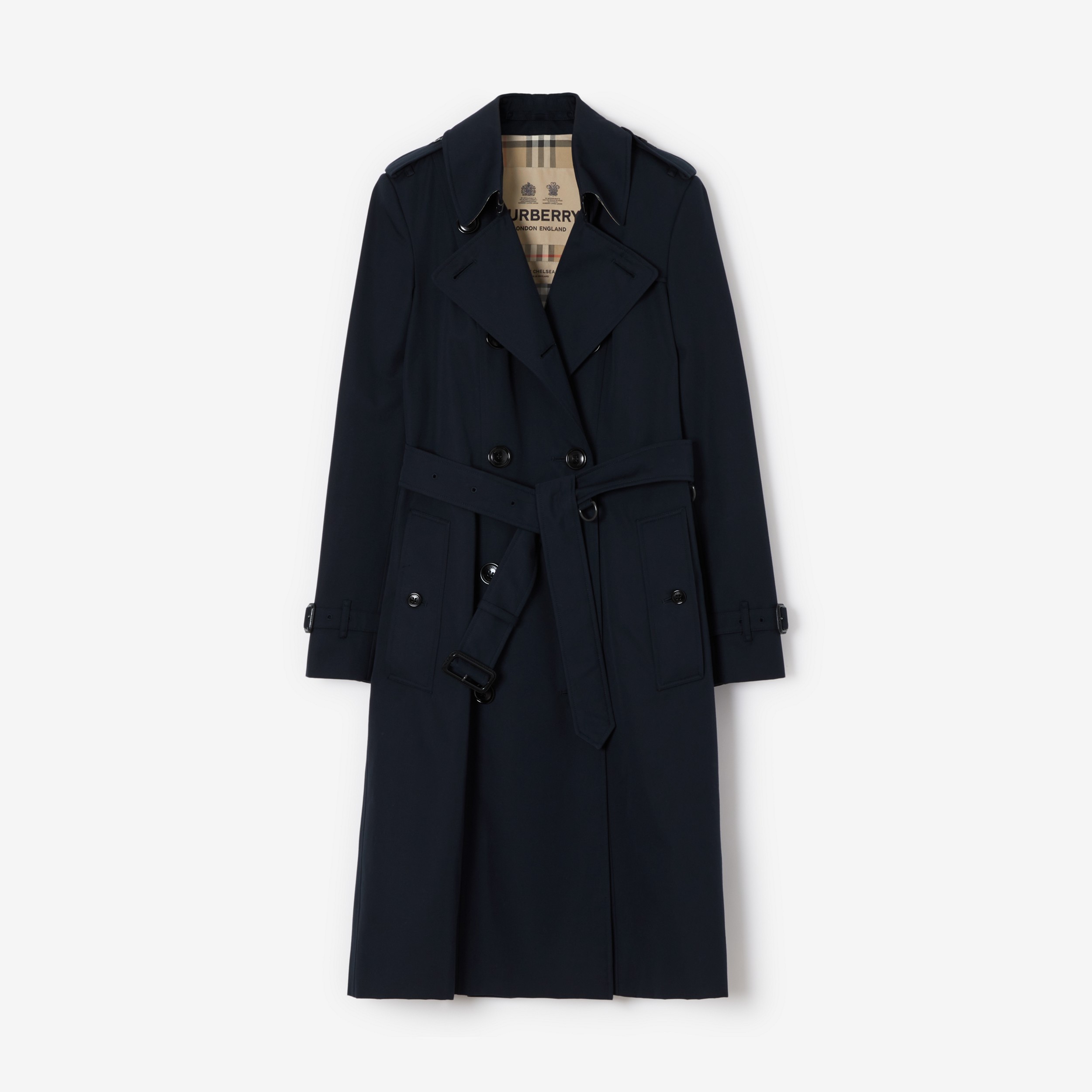 Long Chelsea Heritage Trench Coat in Coal Blue - Women | Burberry® Official - 1