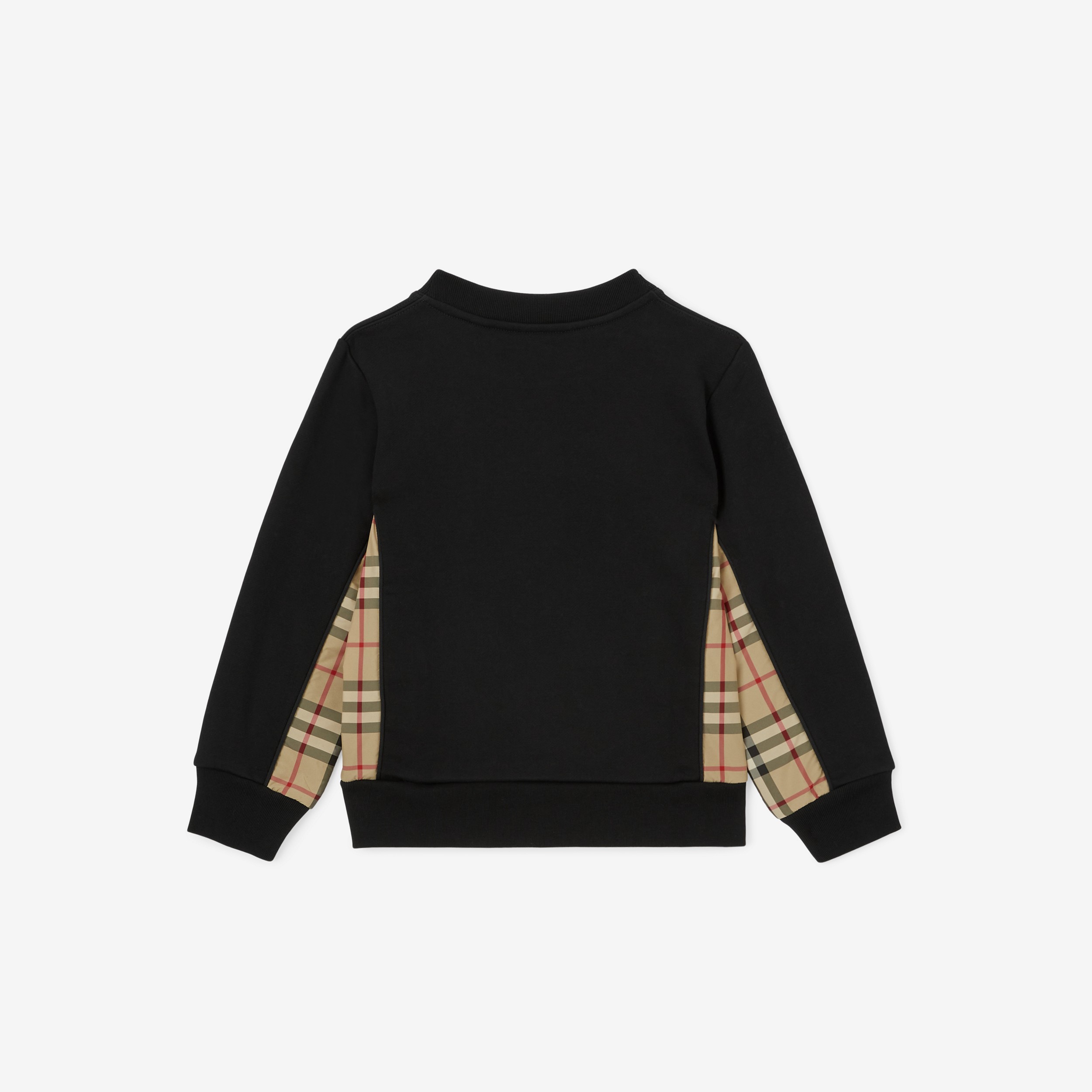 Vintage Check Panel Cotton Sweatshirt in Black | Burberry® Official - 2