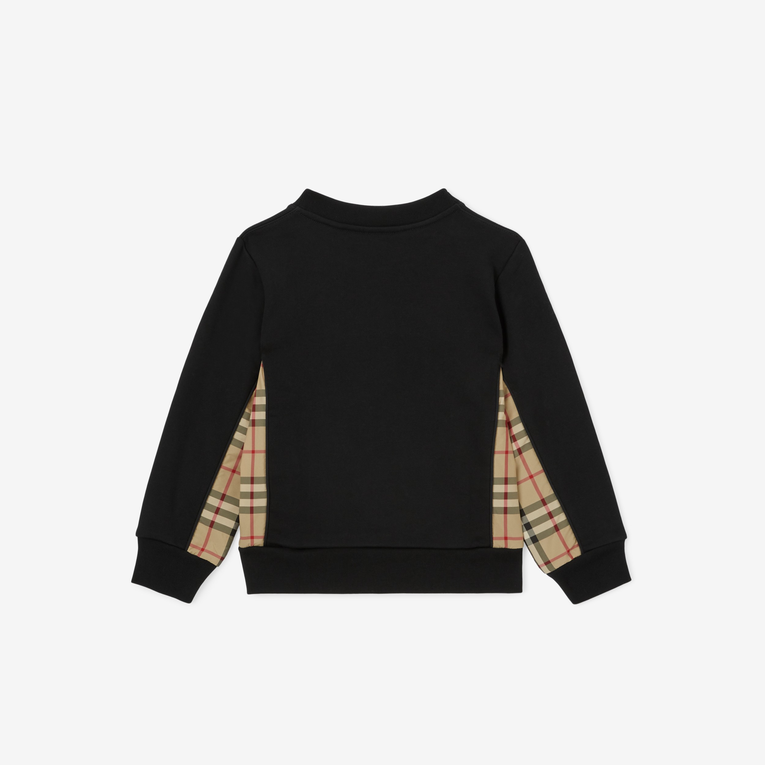 빈티지 체크 패널 코튼 스웨트셔츠 (블랙) | Burberry® - 2
