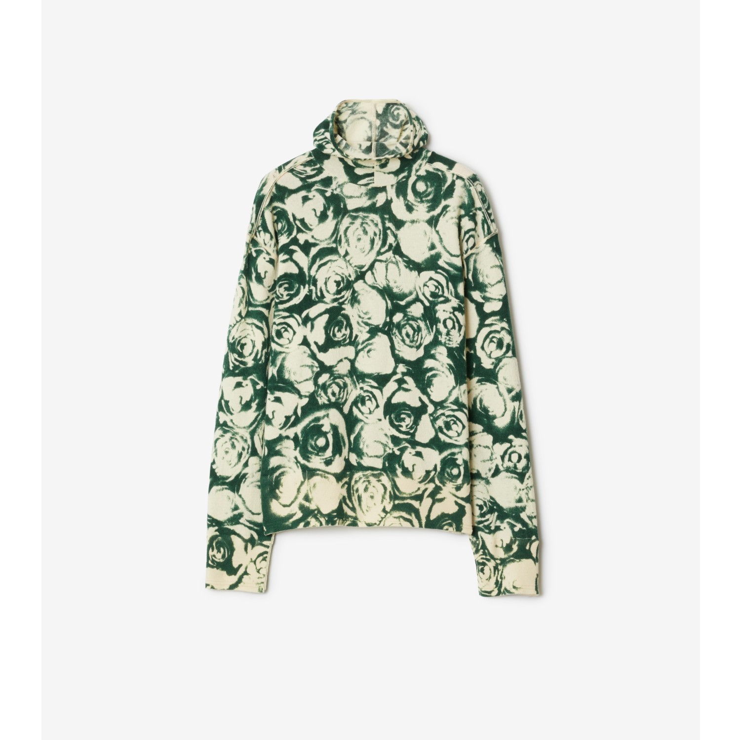 Rose Wool Hoodie in Ivy Men Burberry Official