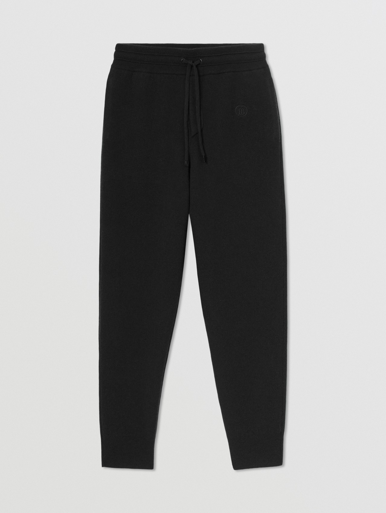 Pantalones de jogging en mezcla de cachemir con monograma (Negro)