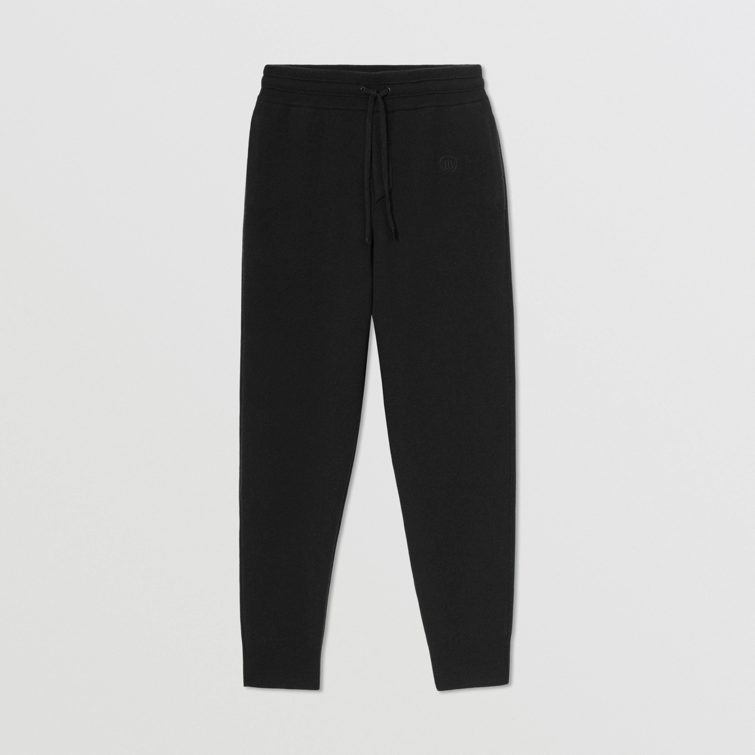 Monogram Motif Cashmere Blend Jogging Pants in Black - Women | Burberry® Official - 4