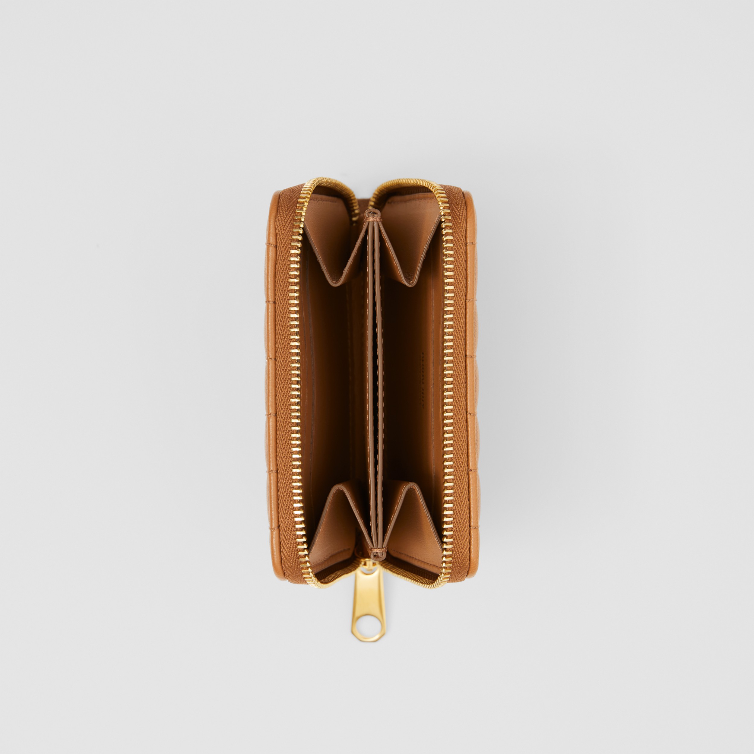 Quilted Leather Lola Zip Wallet in Maple Brown Women Burberry® Official