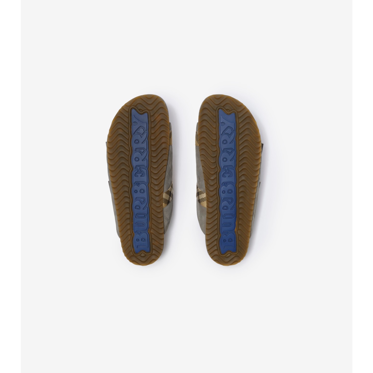 Check Suede Urchin Sandals in Chino grey - Men | Burberry® Official