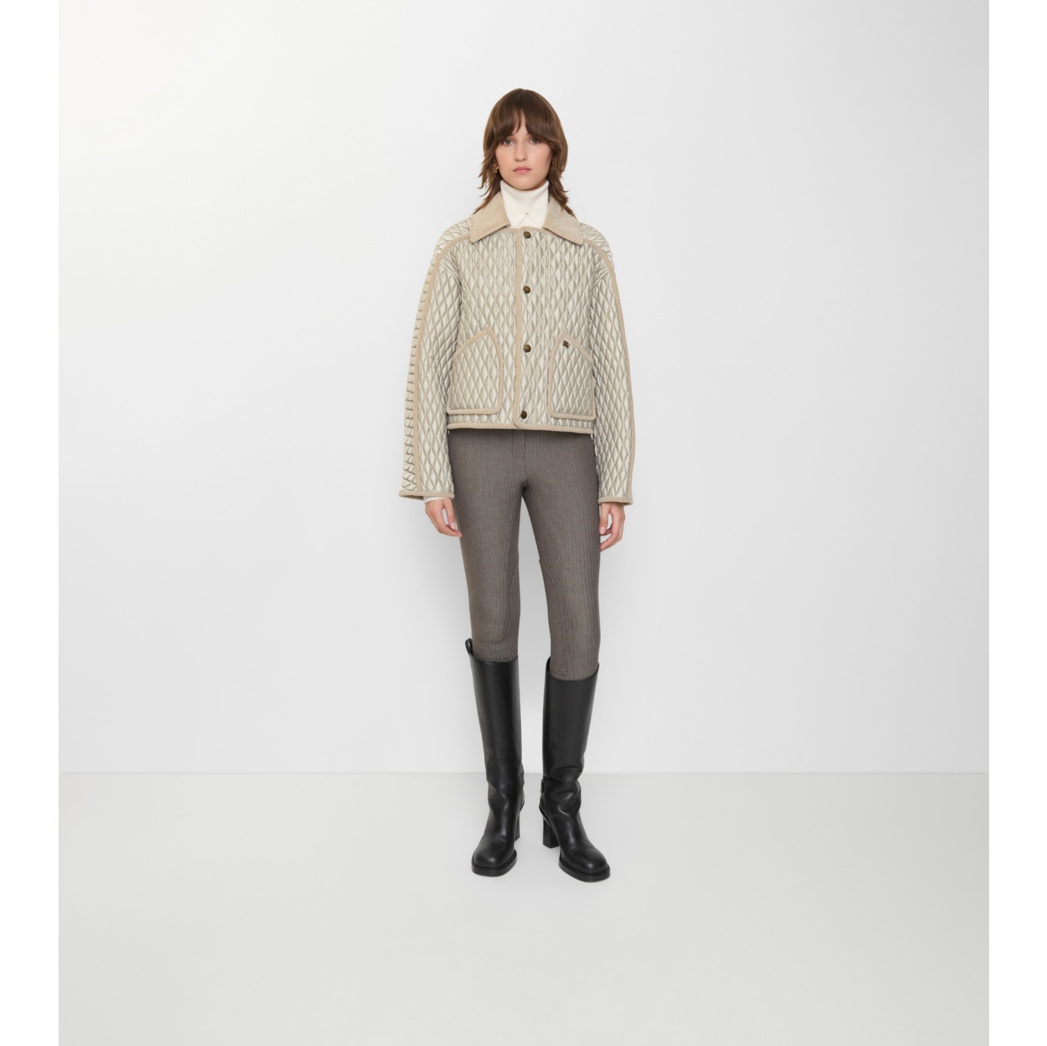 Cropped Quilted Nylon Floriston Jacket