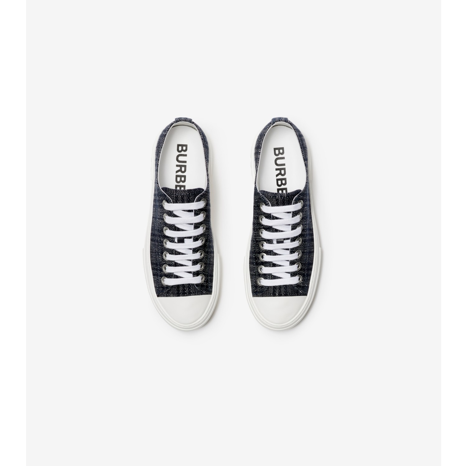 Denim-Sneaker mit Karomuster