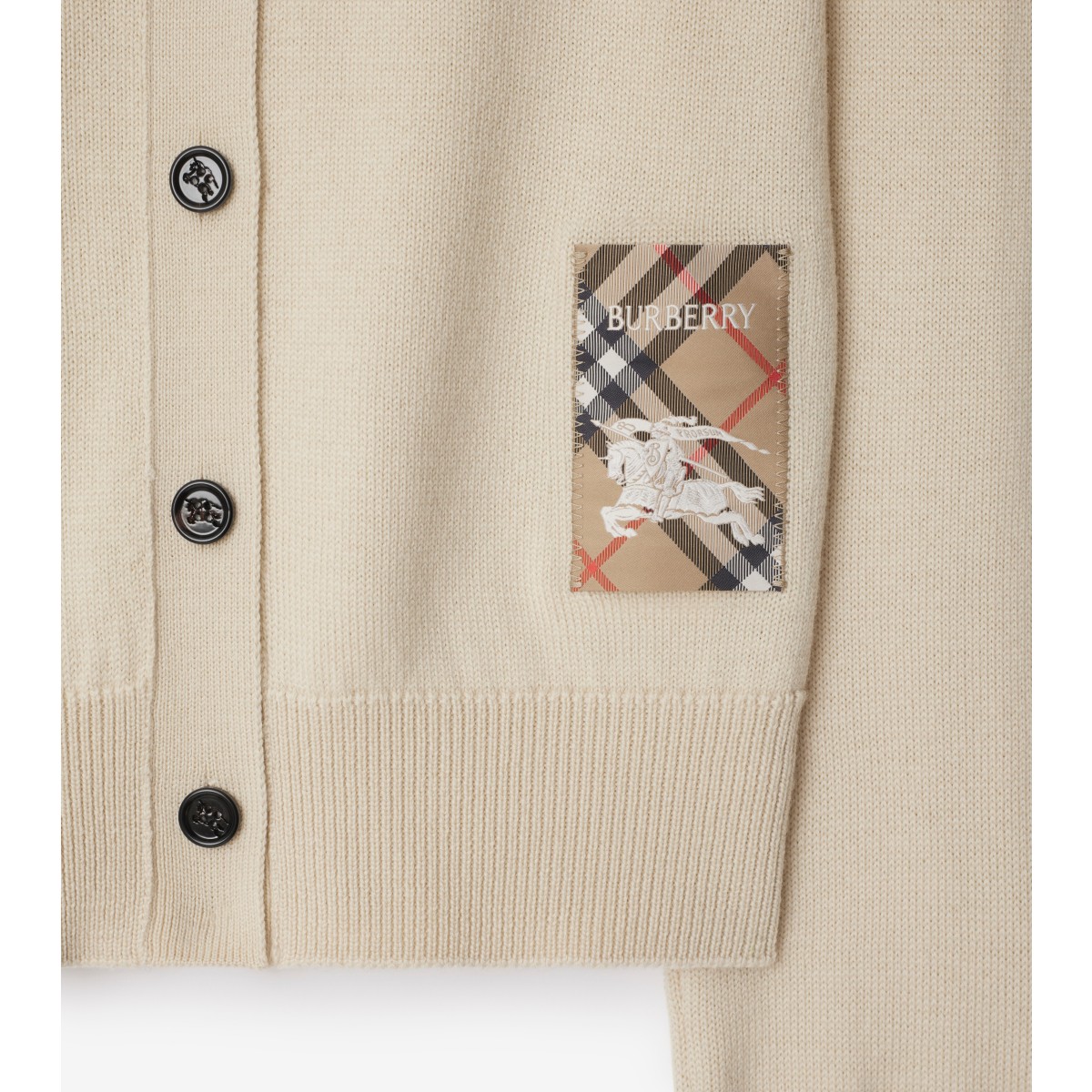  Check Label Wool Cardigan