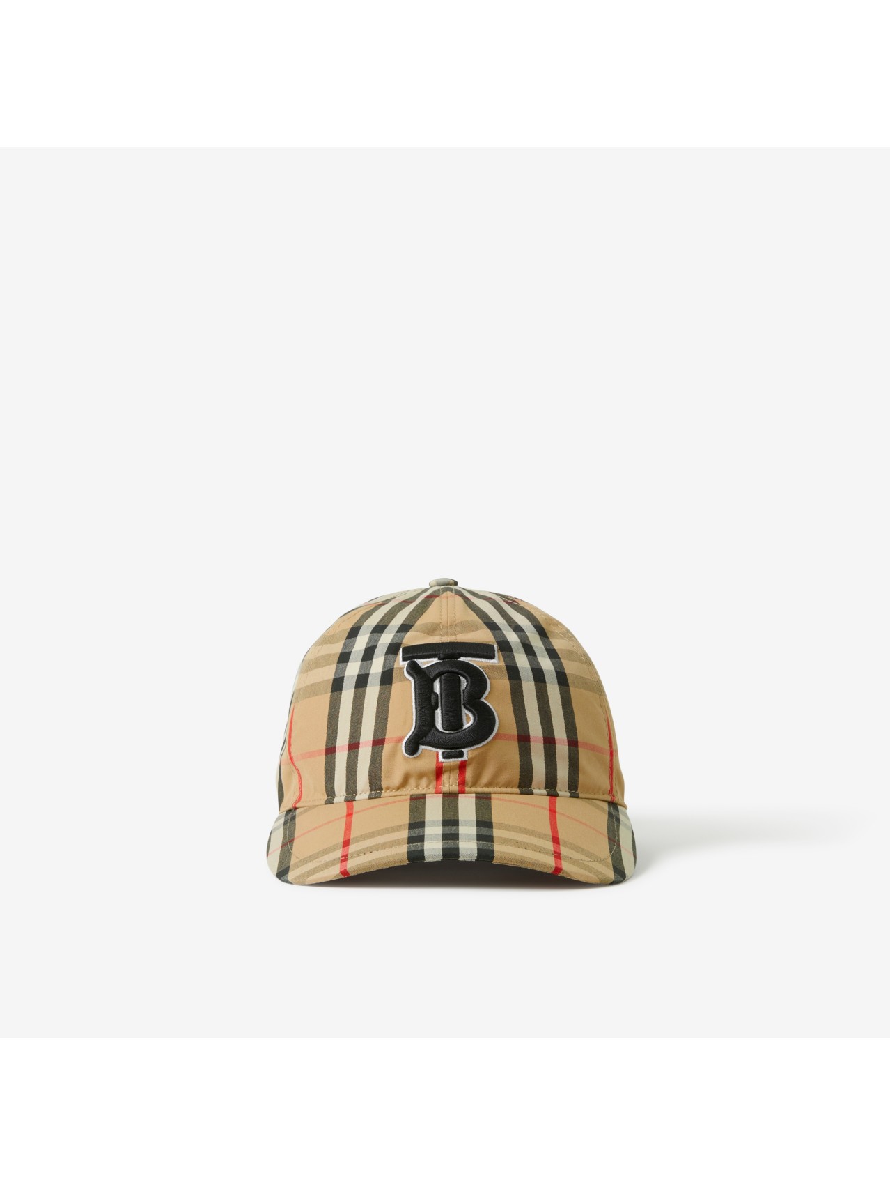 Monogram Motif Vintage Check Cotton Baseball Cap in Archive Beige