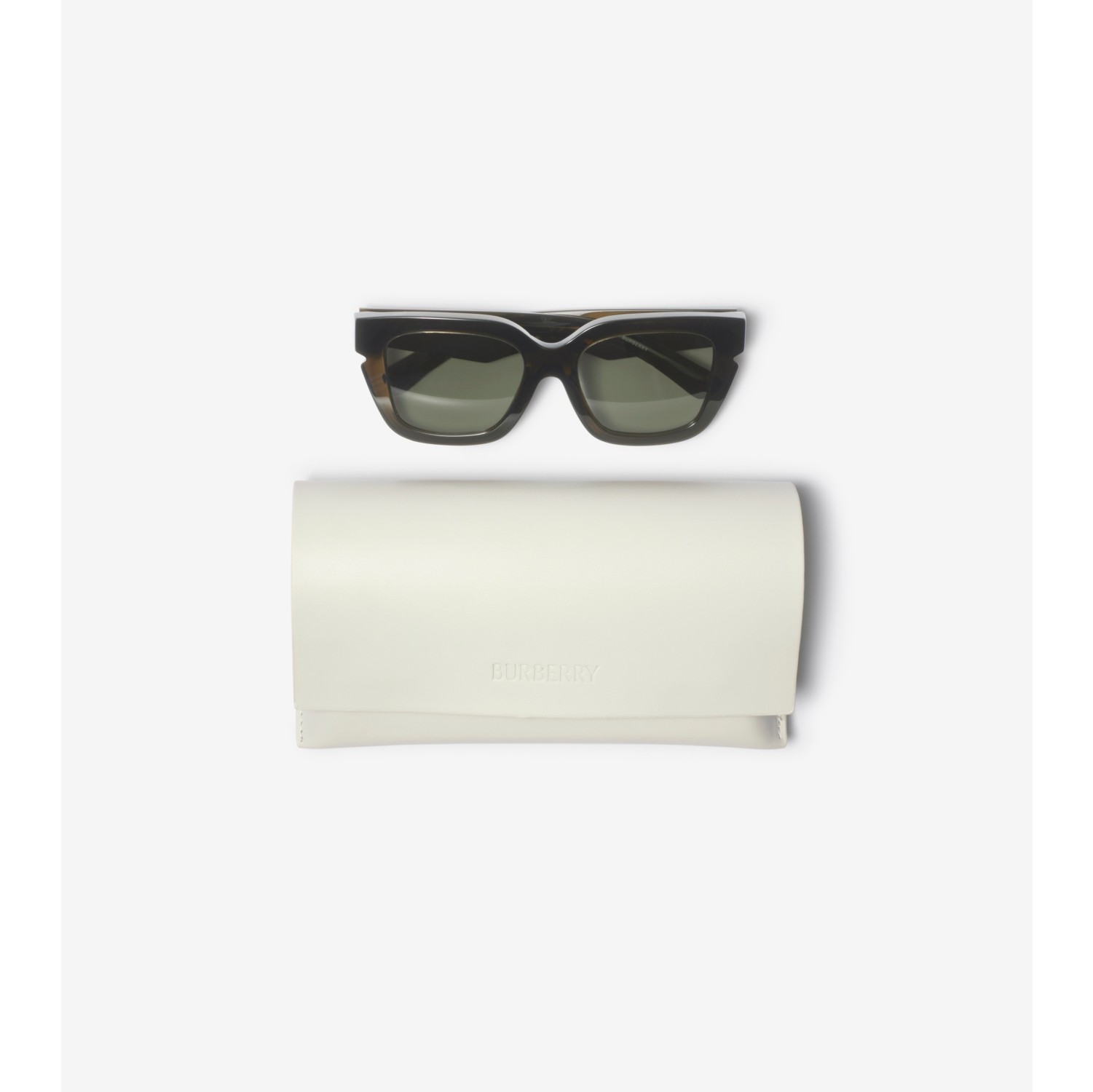 Inlaid Check Square Sunglasses