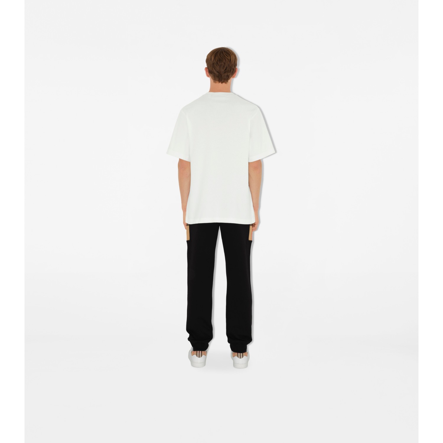 Check Panel Cotton Jogging Pants - thumbnail 4