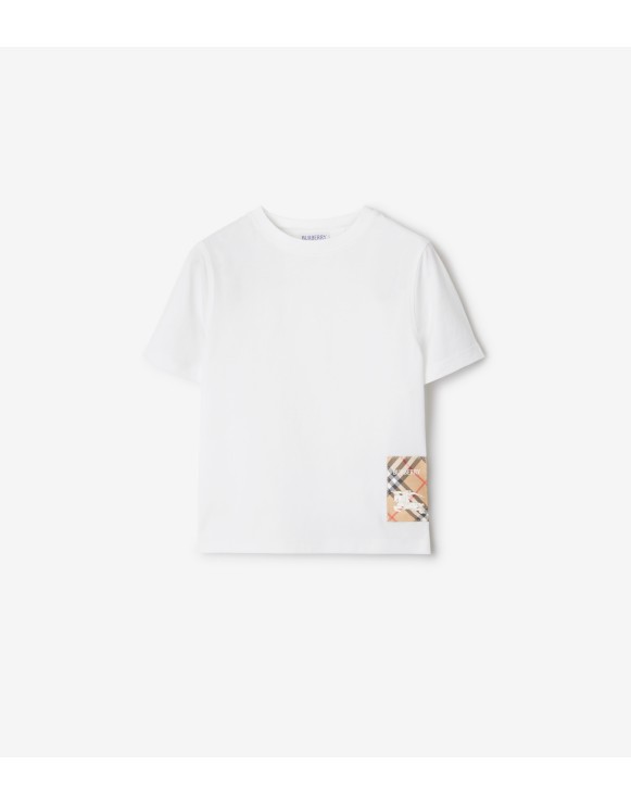 T-shirt in cotone con applicazione Check