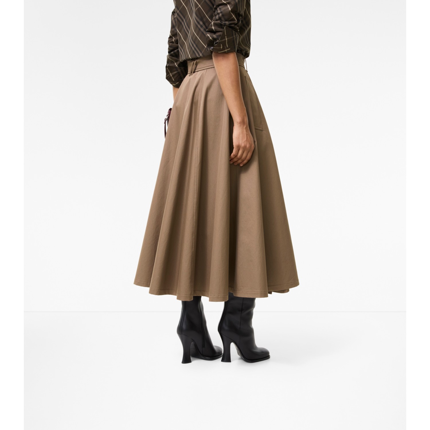 Gabardine Trench Midi Skirt - thumbnail 3
