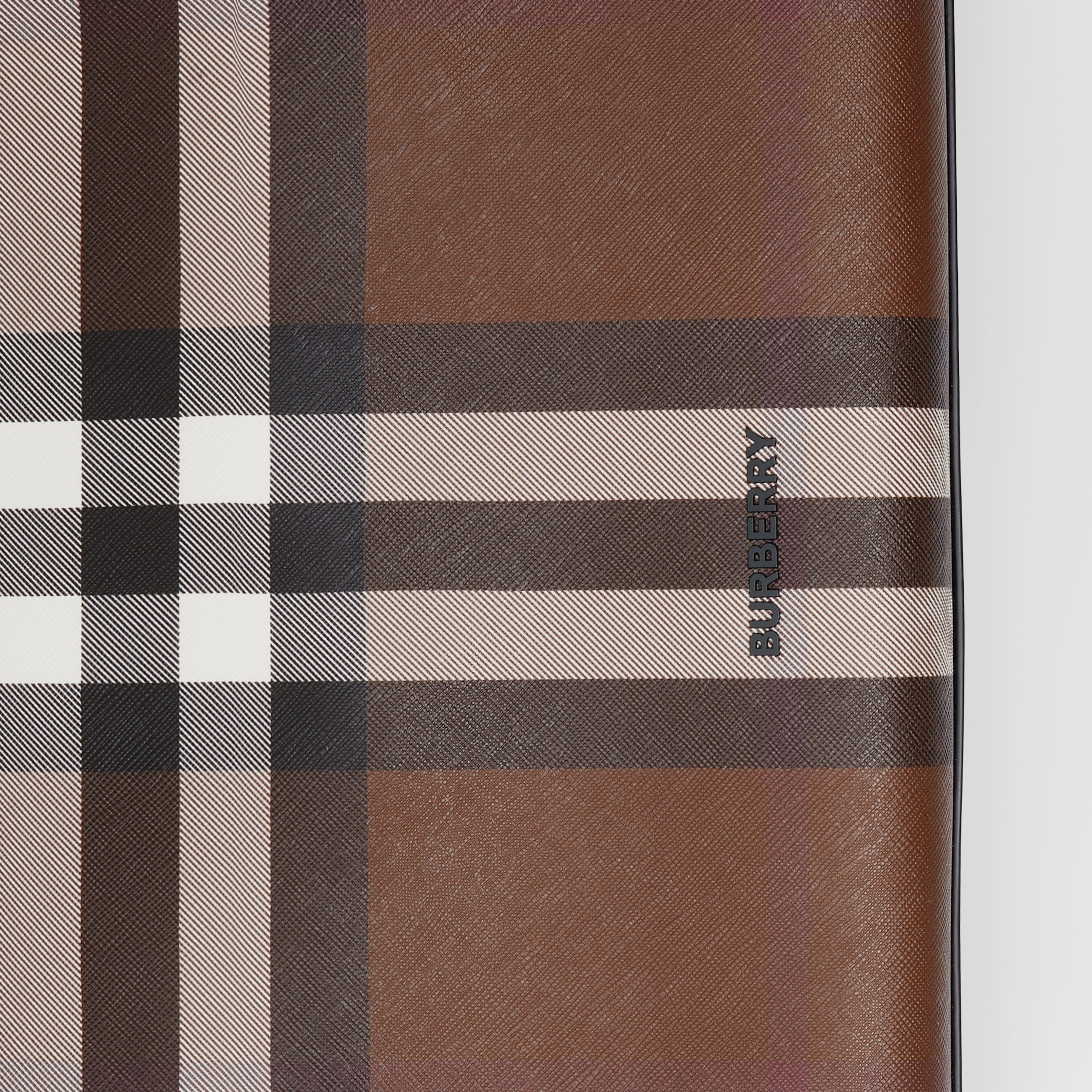 Bolsa tote de couro com estampa xadrez (Marrom Bétula Escuro) | Burberry® oficial - 2