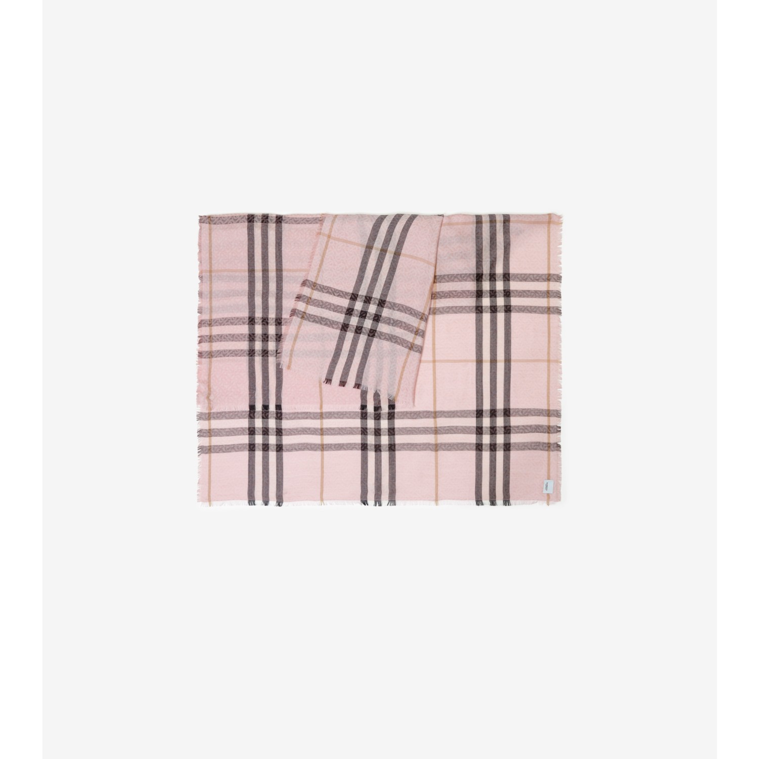 Burberry pink Wool-Silk Monogram Scarf