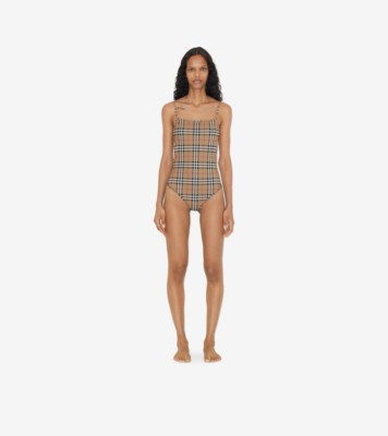 Burberry swimsuit womens clearance brown