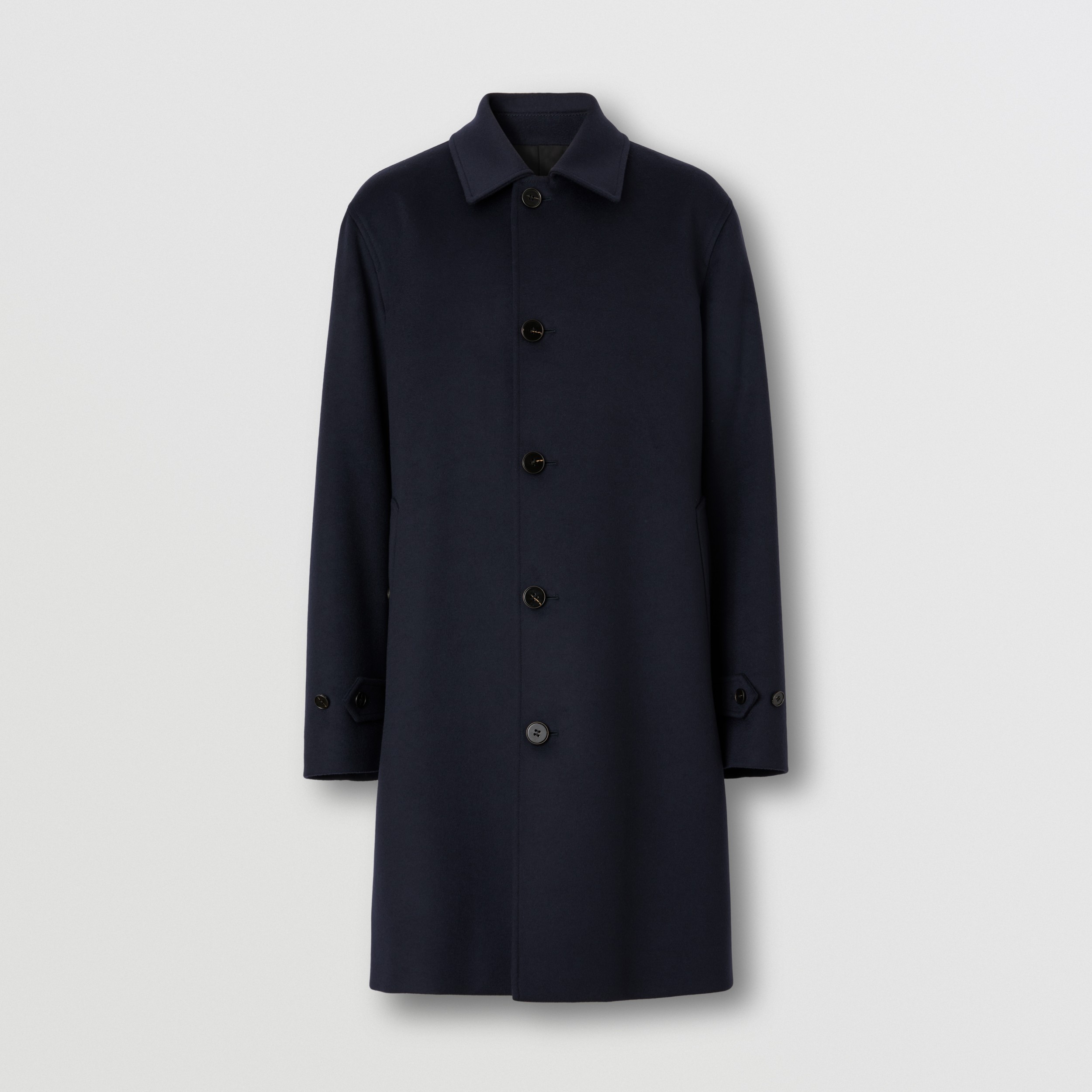 Wool Blend Car Coat in Dark Charcoal Blue - Men | Burberry® Official