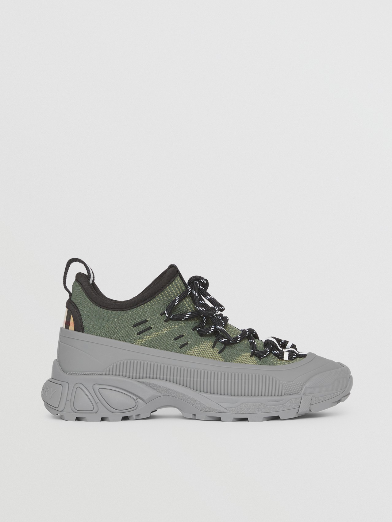 Knitted Nylon Sneakers in Moss Green