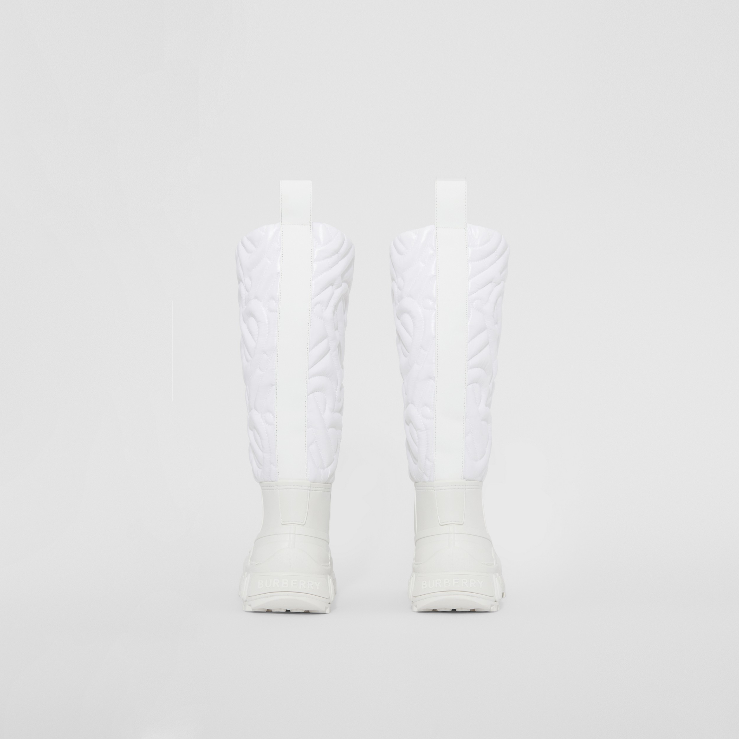 Quilted Monogram Panel Rain Boots in Optic White - Women | Burberry® Official - 4