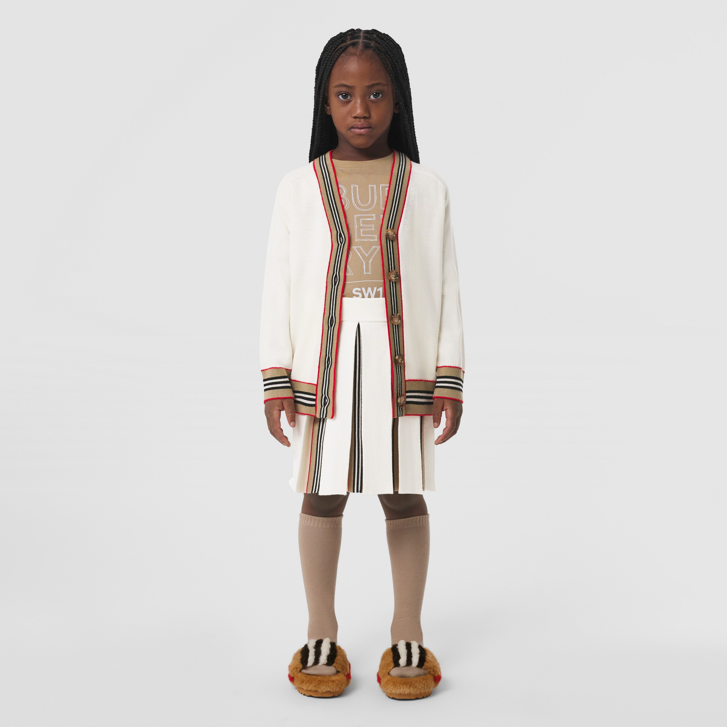Cardigan en laine à rayures iconiques (Ivoire) | Site officiel Burberry® - 3