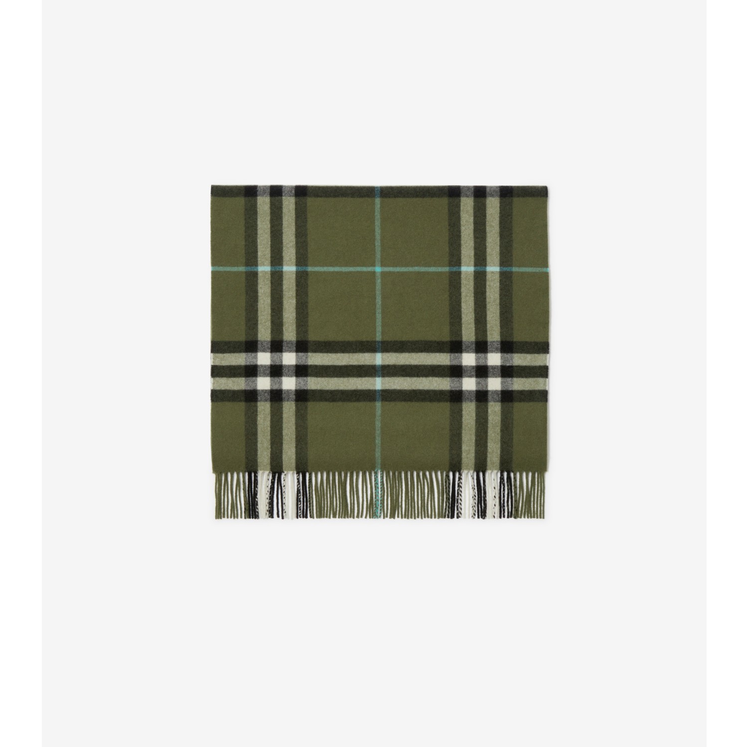 Wide Check Cashmere Scarf