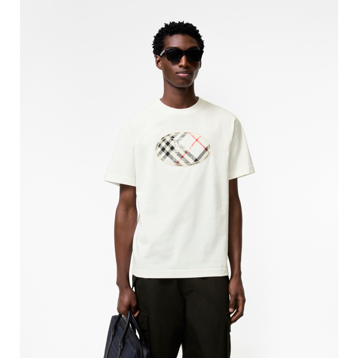 Check Knight Stamp Cotton T-shirt