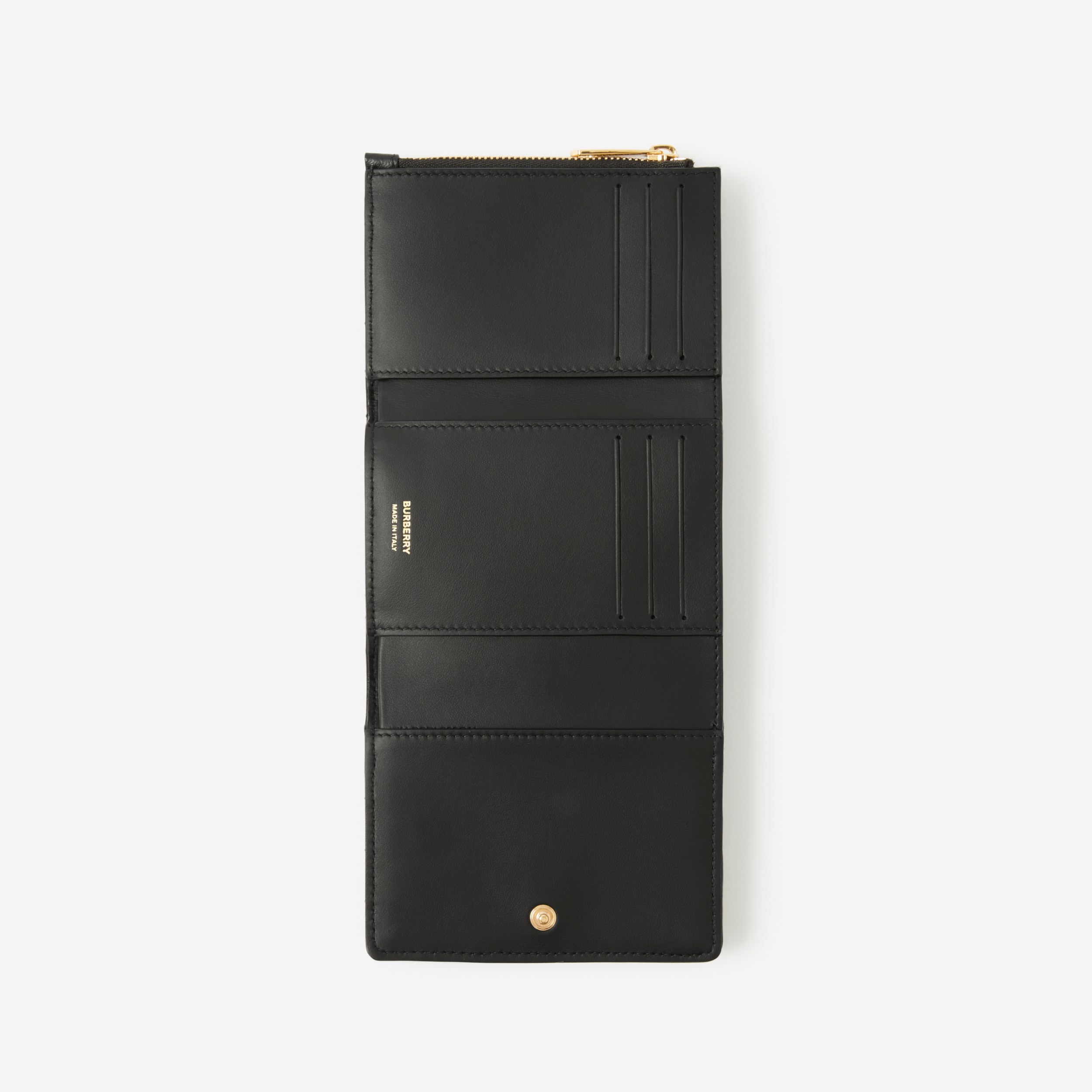 Quilted Leather Small Lola Folding Wallet in Black/light Gold - Women | Burberry® Official - 4