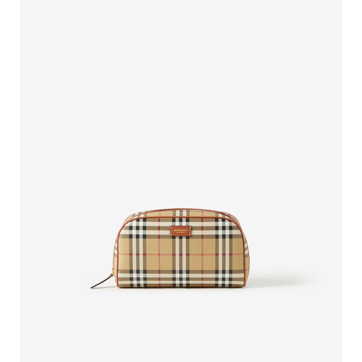 Medium Check Travel Pouch in Archive beige Women Burberry