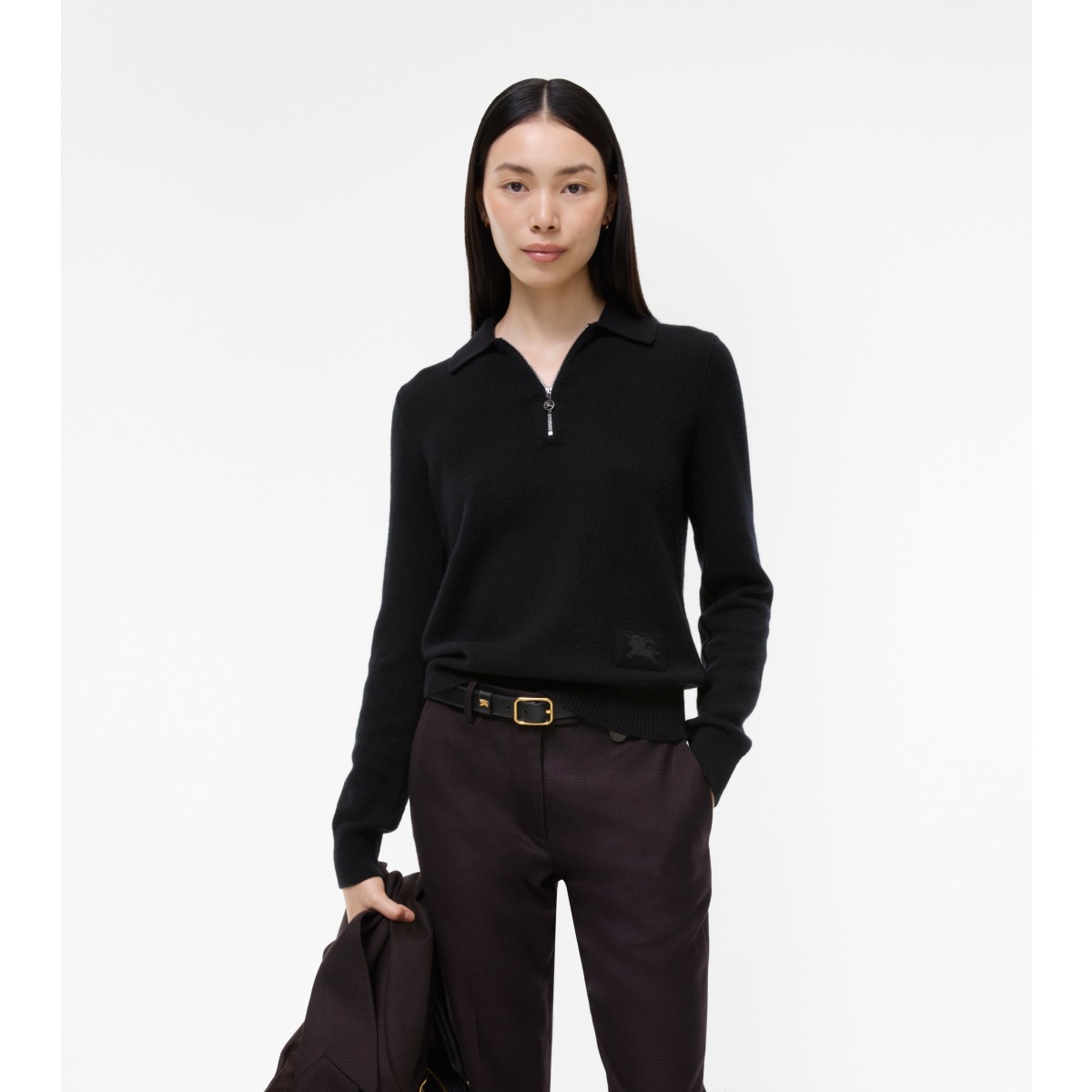  Long-sleeve Cashmere Polo Shirt