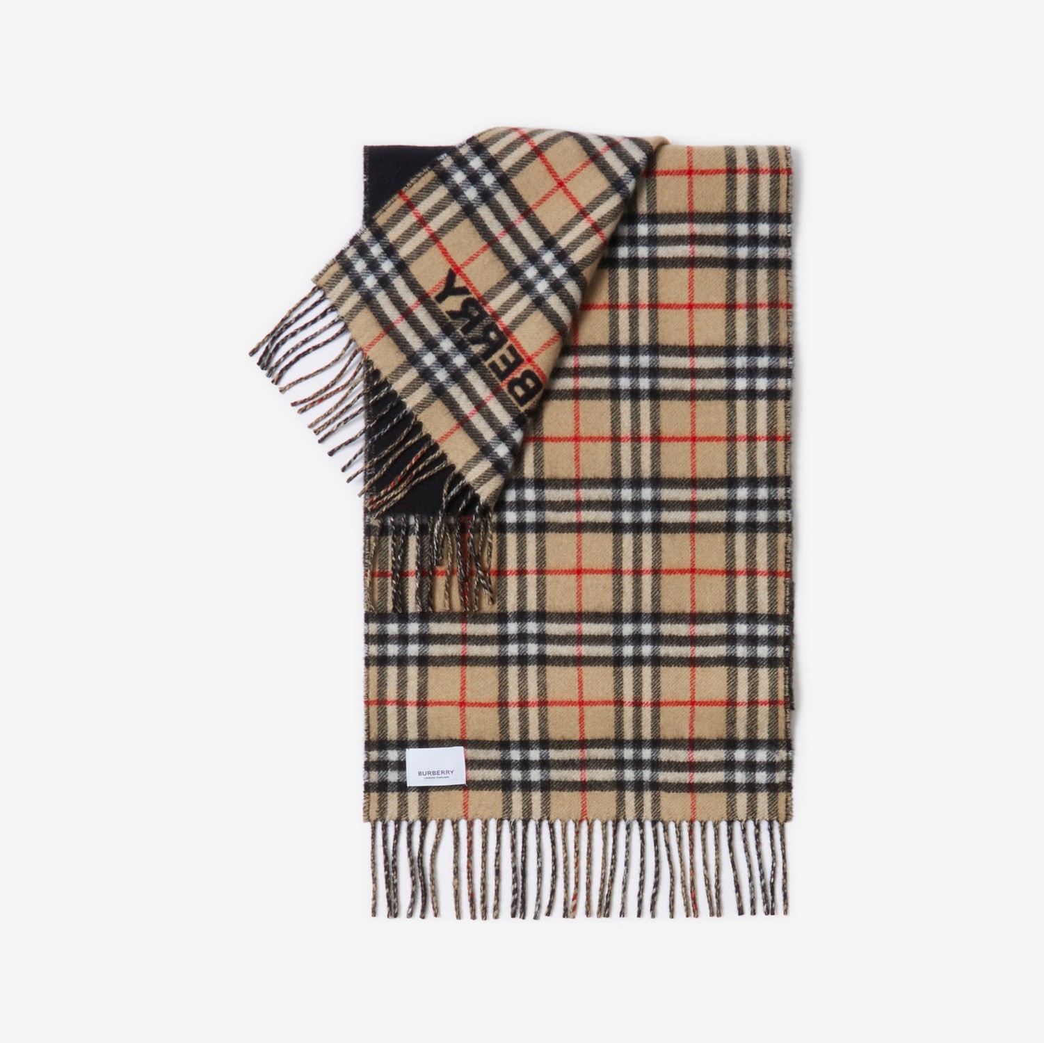 Cachecol dupla face de cashmere em Check