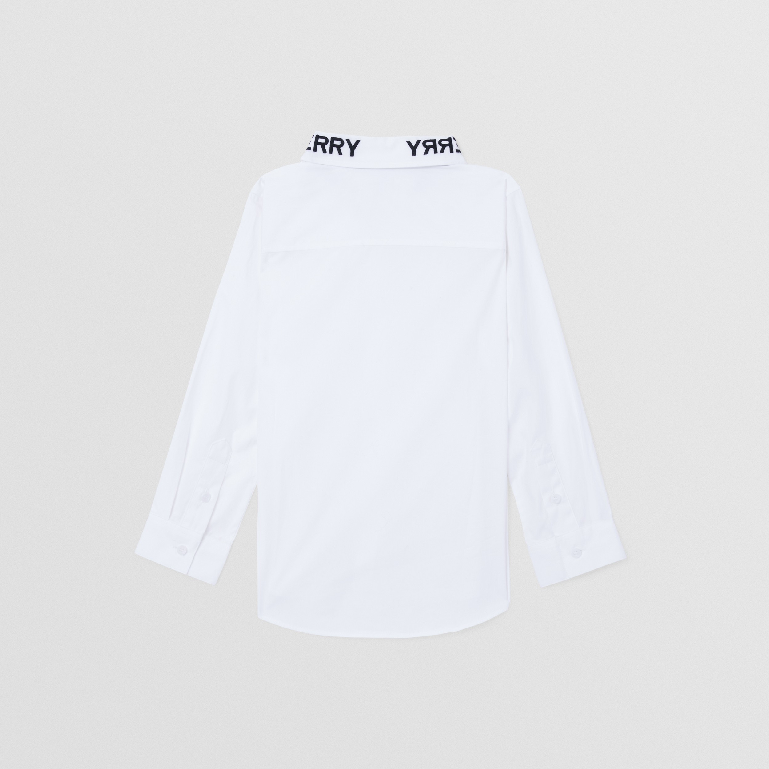 Logo Print Cotton Poplin Shirt in White | Burberry® Official - 3