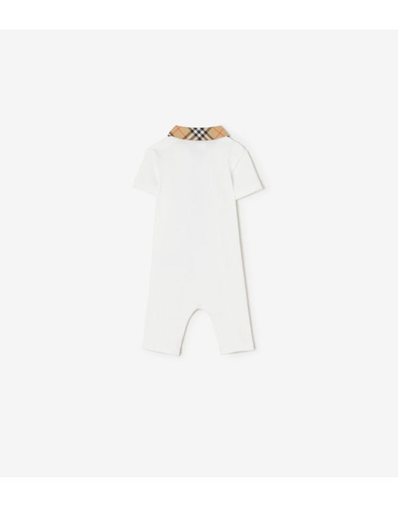 新品 未使用 BURBERRYチェックトリムコットンスリーピース ベイビー