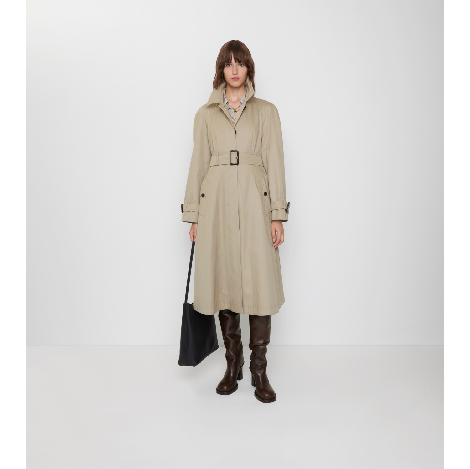 Long Gabardine Ellingham Fit-and-flare Car Coat