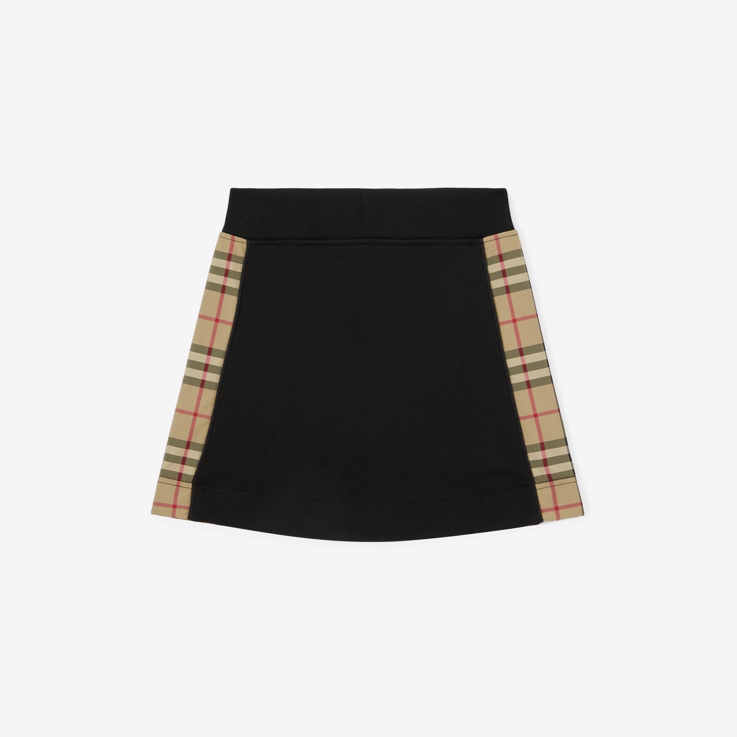 Vintage Check Panel Cotton A-line Skirt in Black | Burberry® Official - 2