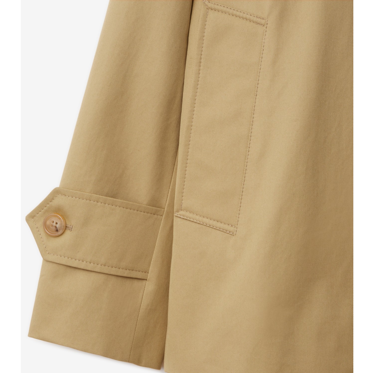 Short Gabardine Car Coat in Flax - Women, Cotton | Burberry® Official
